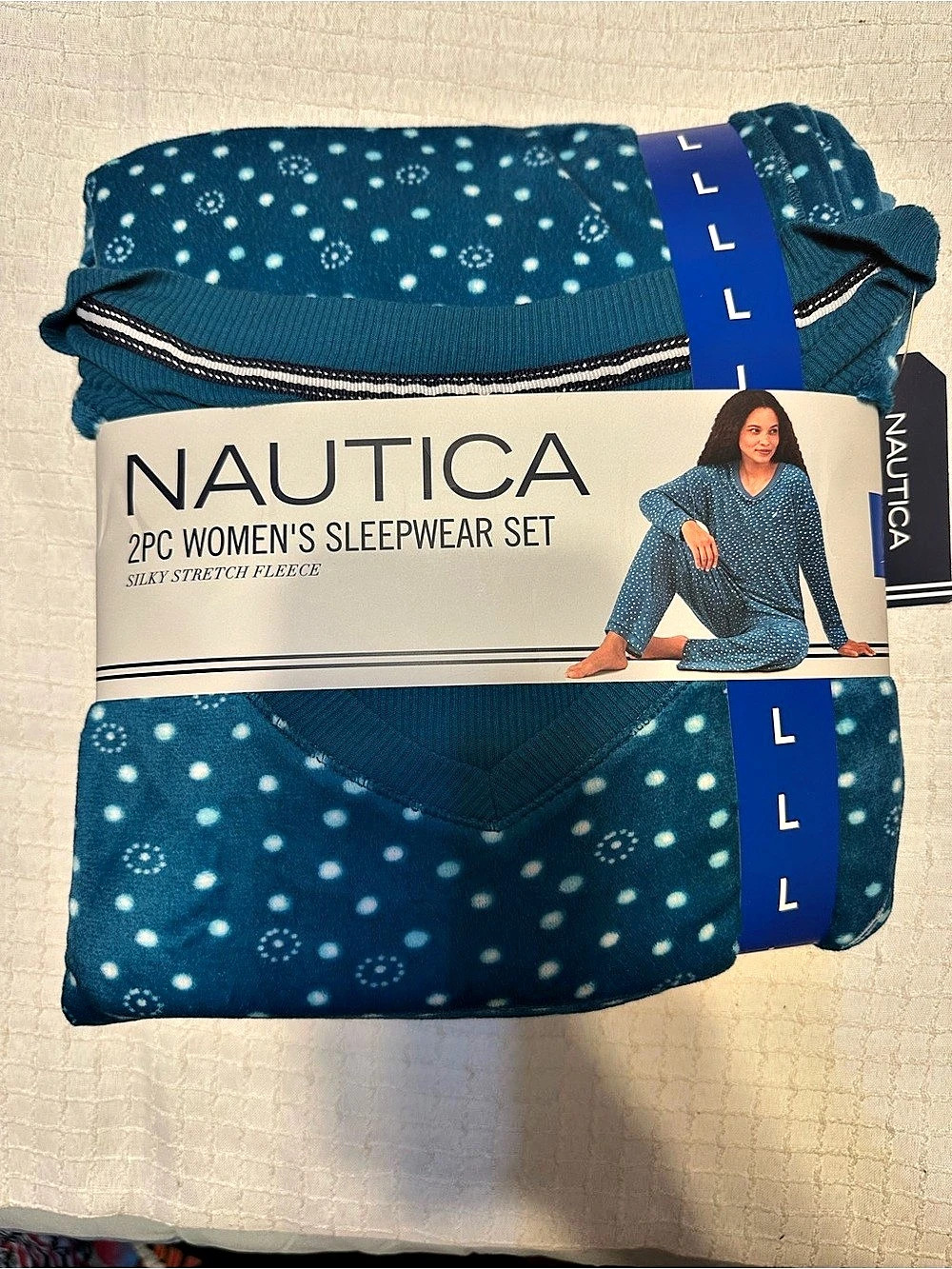 Nautica Women's 2-Piece Stretch Fleece Sleepwear Set Size Large (14/16) NWT